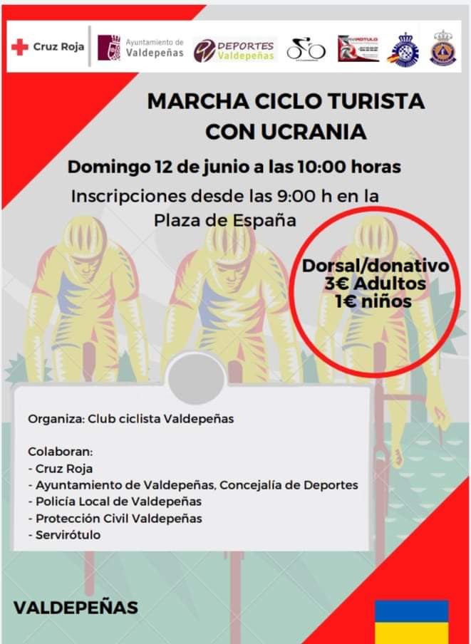 Cartel ruta clico turista con Ucrania