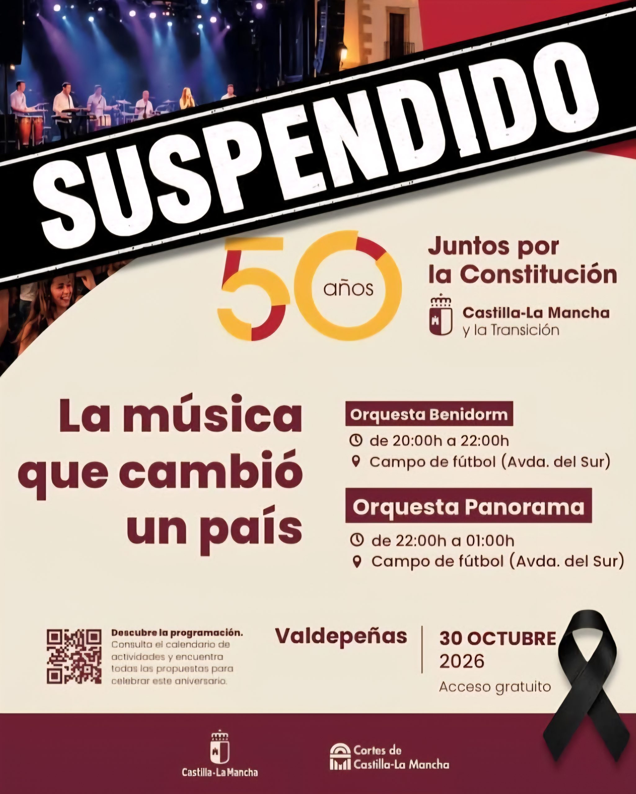 Suspendido el concierto de la orquesta Panorama en Valdepeñas tras el accidente ferroviario de Toledo