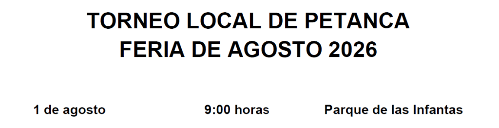 Bases Torneo Local de Petanca Feria de Agosto 2026