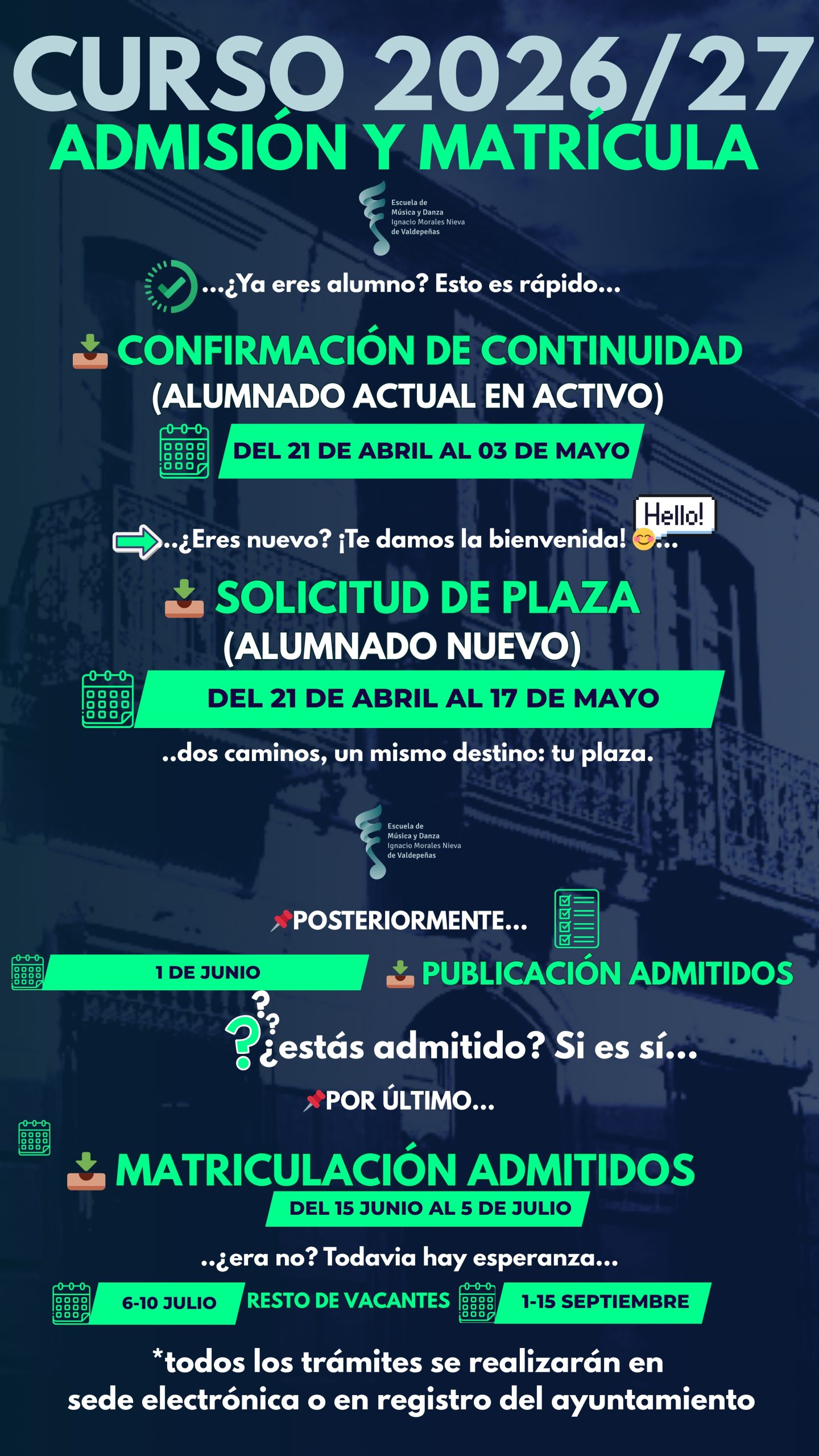 fechas matriculación curso 2026/2027